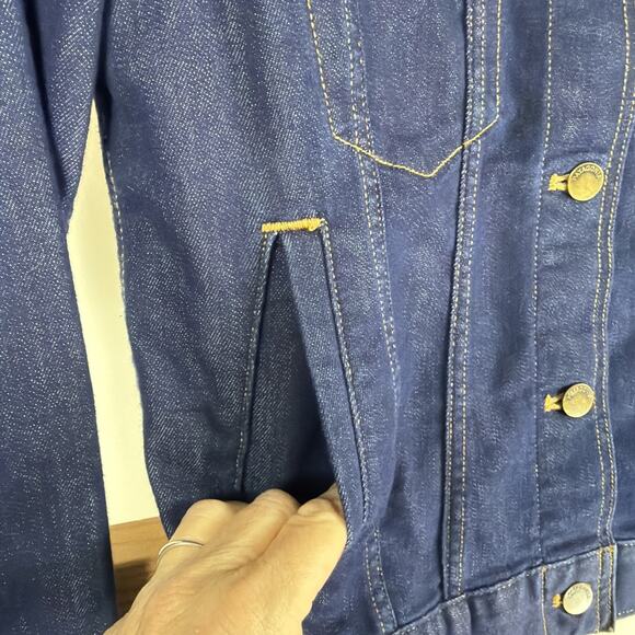 VPatagonia Dark Wash Blue Denim Jean Trucker Jacket #1284 Size SM - Picture 2 of 6